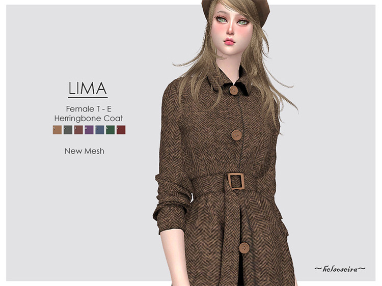 Lima Female Coat Sims 4 Cc