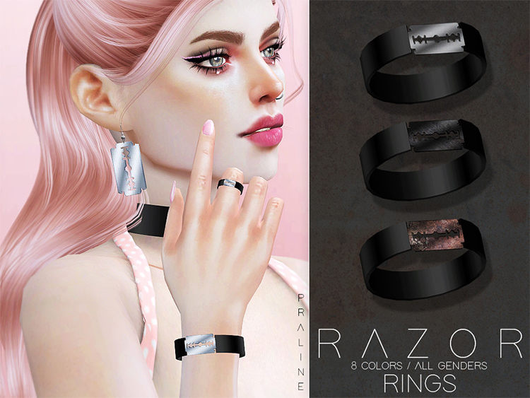 Razor Designed Ring Cc - The Sims 4