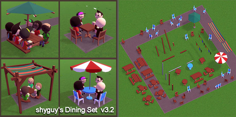Shyguy's Dining Set Parkitect Mod